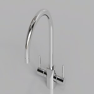 Modern Kitchen Tap - Designer Chrome Faucet High-Quality Low-Poly 3D model