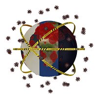 Earth Sourrounded By Virus Coronavirus Sars CoV-2 03