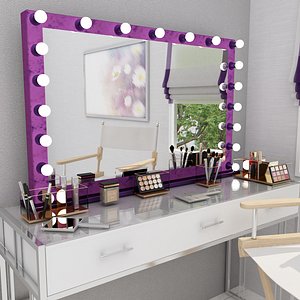 Velvet make up mirror and set