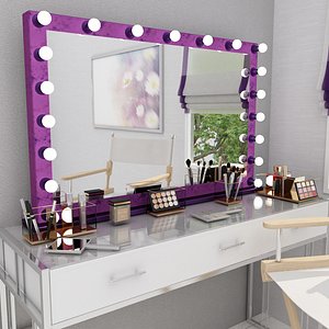 Velvet make up mirror and set