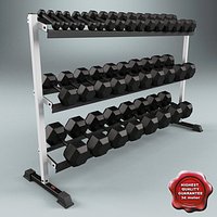 3 Tier Hex Dumbbell Rack