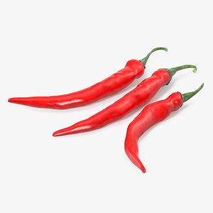 3D model red chili pepper
