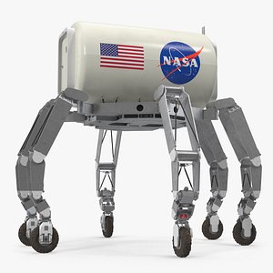 ATHLETE Lunar Rover Rigged 3D Model