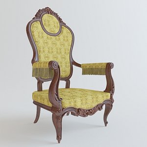 3d model classical chair rococo