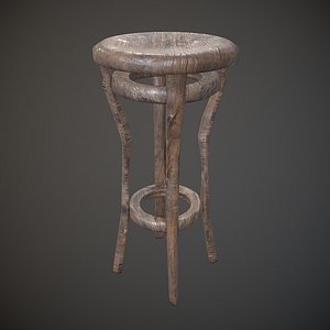 Western Saloon Stool - PBR Game Ready