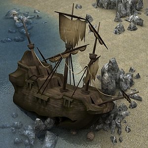 3d shipwreck barrel