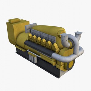 Large Diesel Generator 3D Model - Industrial Power Equipment