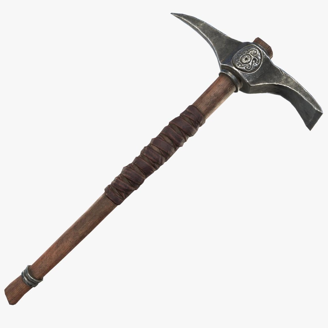 3D Fantasy Axe RPG Pickaxe Mattock Double Axe Great Axe Battle Axe