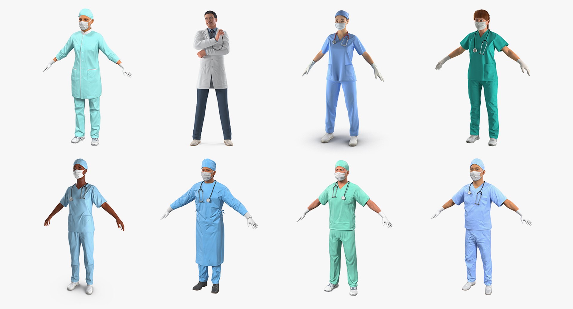 3D doctors 3 model https://p.turbosquid.com/ts-thumb/TU/R7e6FC/rI6U2dGq/doctorscollection33dmodel002/jpg/1585114129/1920x1080/fit_q87/ebb247a85816c0784caefad193f578552f31478b/doctorscollection33dmodel002.jpg