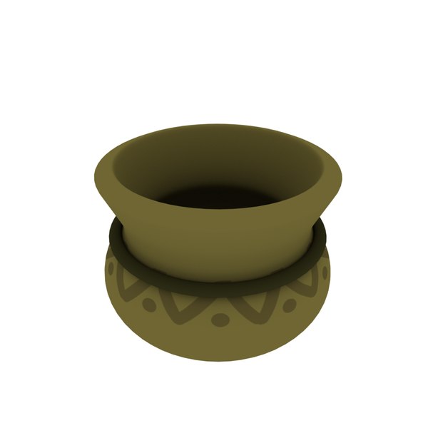3D cartoon clay pot - TurboSquid 1674033