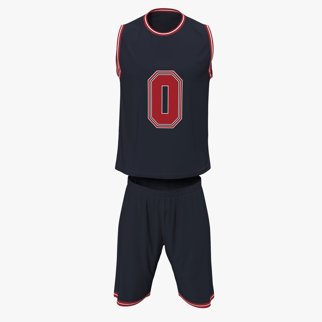 Basketball Uniform Black 3D model preview