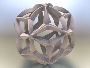 3D Wireframe Shape Geometric Leaf Ball