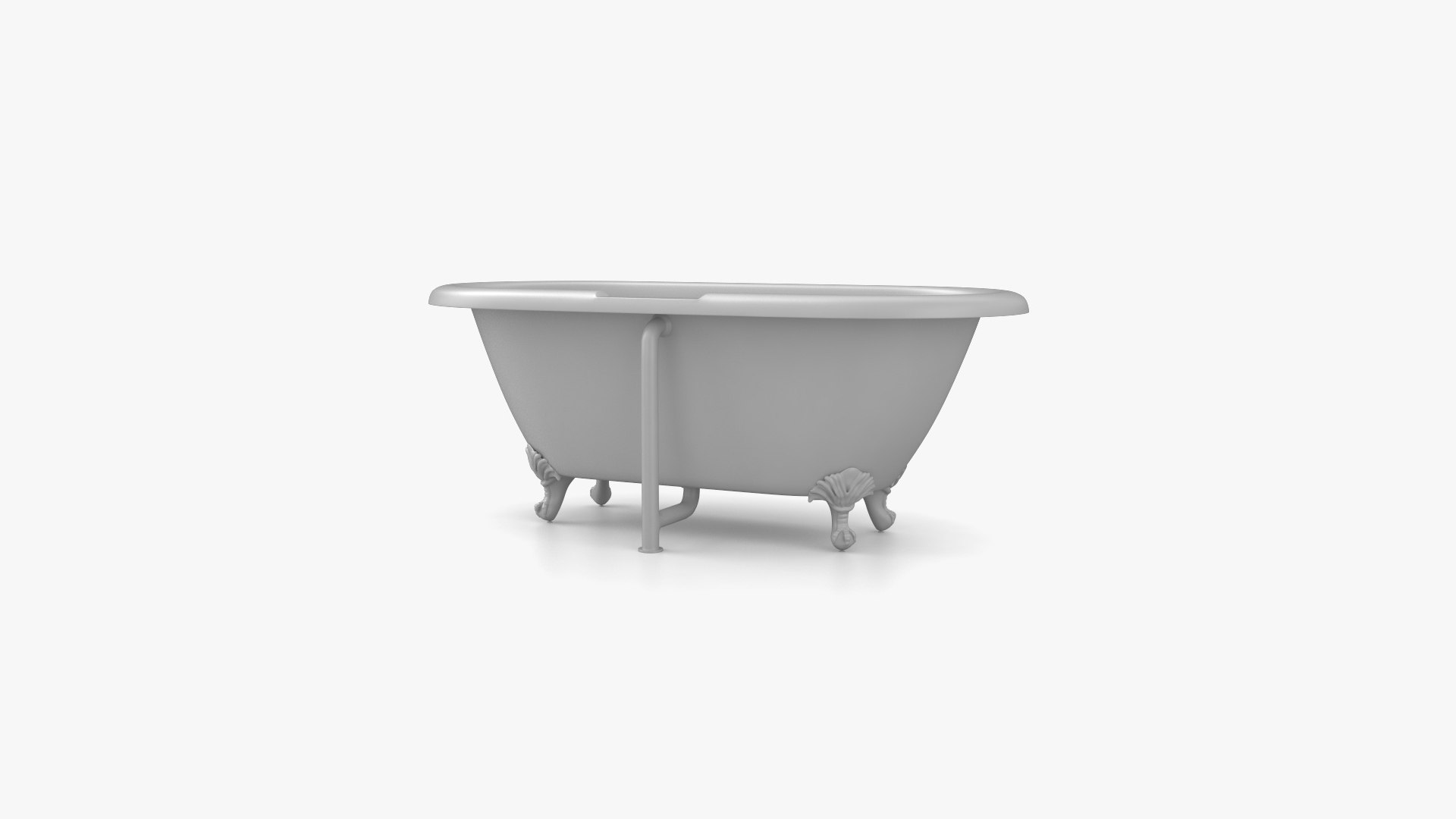 3D Streamline Clawfoot Bath TurboSquid 2096023