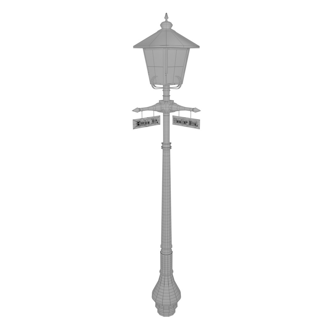 3D lamp post model TurboSquid 1540508
