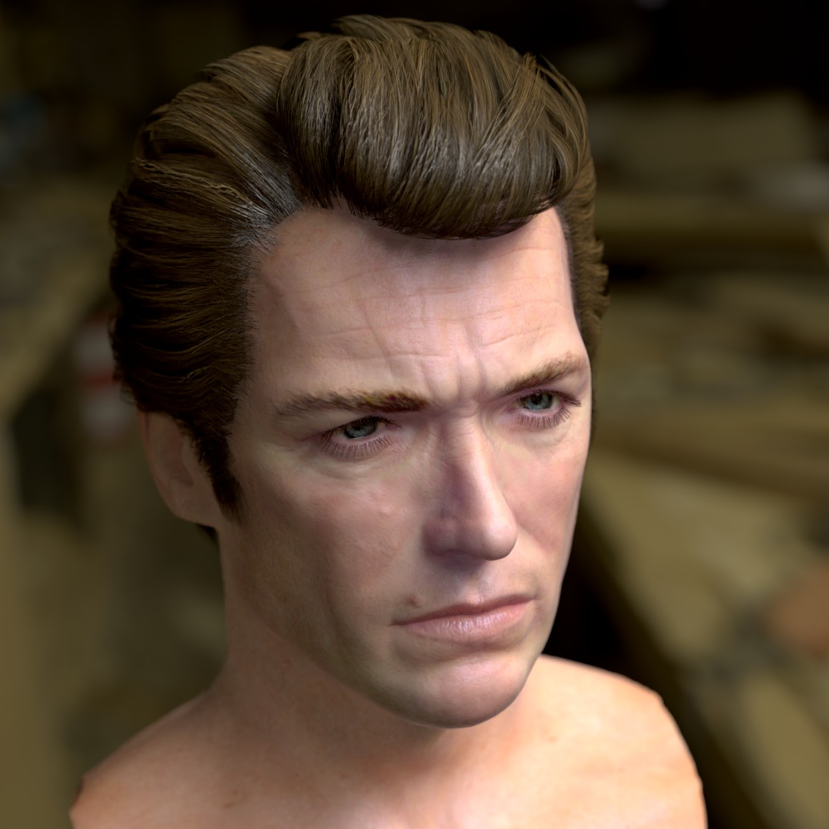 3D model clint eastwood head male - TurboSquid 1220558