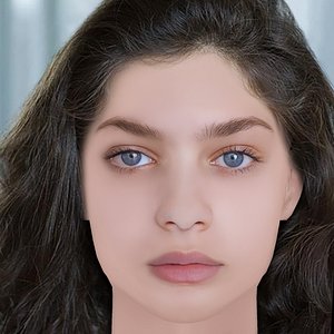 Odeya Rush Head - No Hair - Low poly head for game 3D