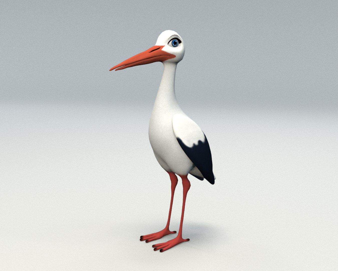 3D cartoon stork model - TurboSquid 1757686