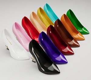 Saint Laurent paris opyum leather high heels collection 3D