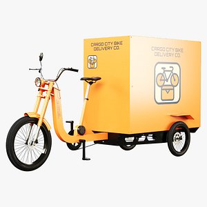 3D model Electric Cargo Tricycle Delivery Bicycle