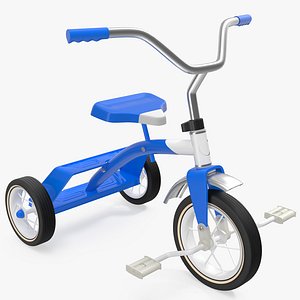 3D classic blue tricycle generic model