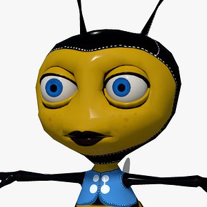 Bee 3D Cartoon Low Poly Rigged