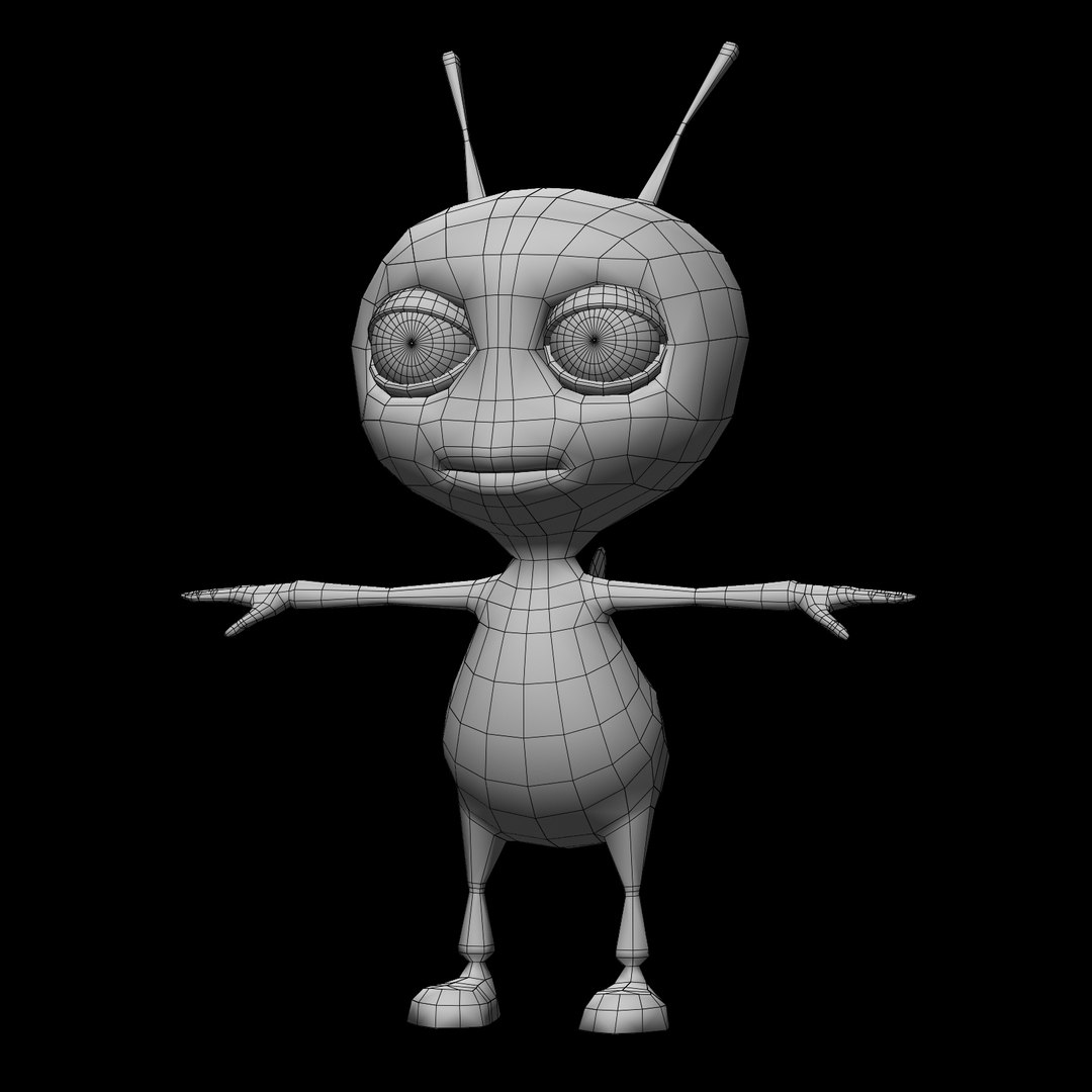 Cute Cartoon Bee Rigged 3d Model