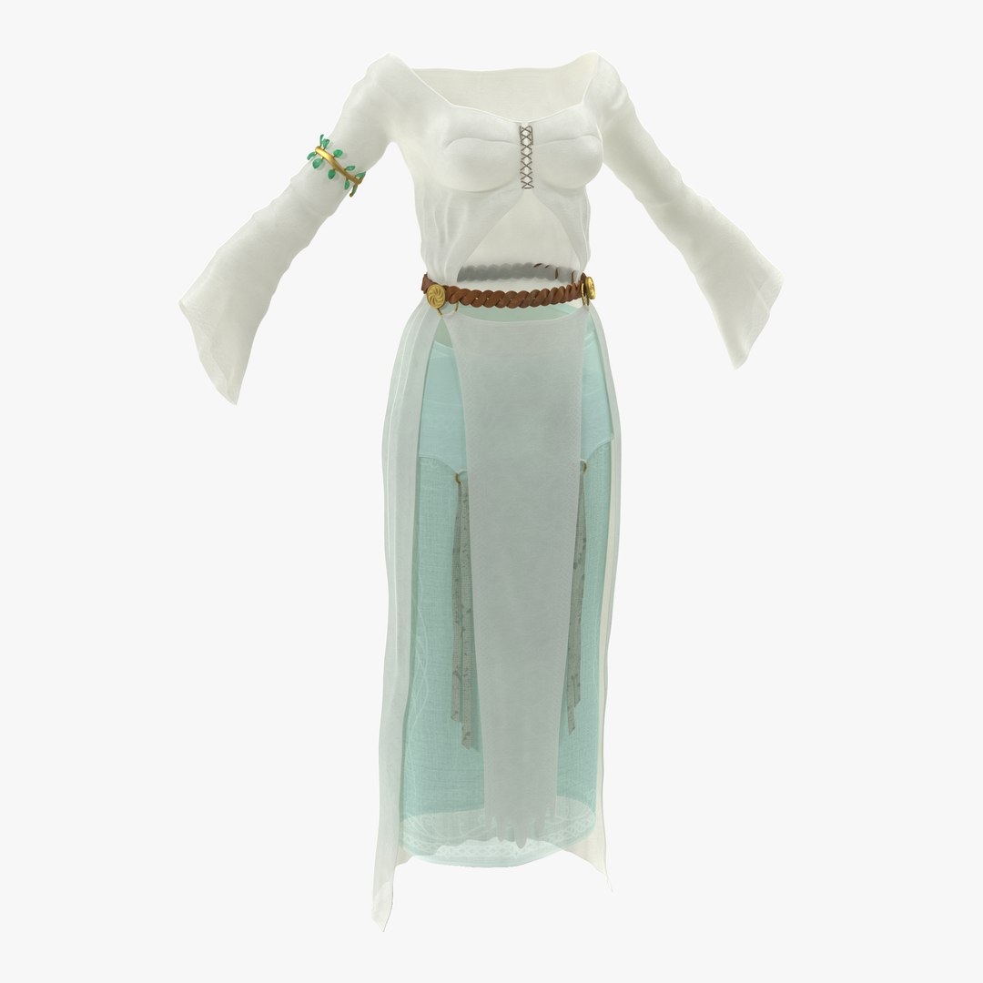 Female Medieval Clothes 2 3D Model 3D model preview
