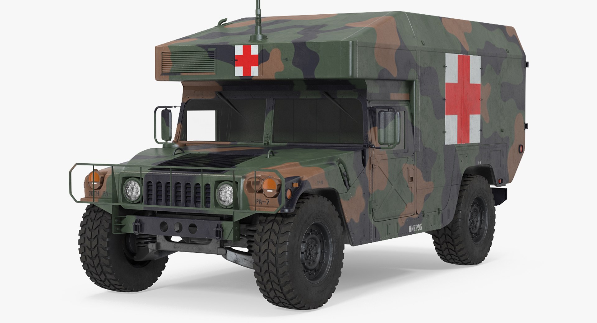 ambulance military car hmmwv 3d fbx