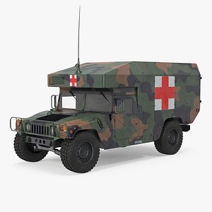 Ambulance Military Car HMMWV m997 Camo