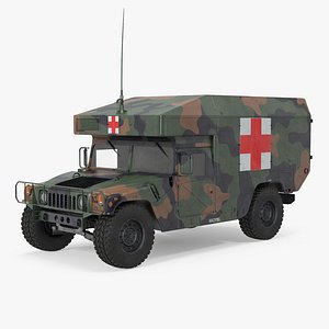 Ambulance Military Car HMMWV m997 Camo