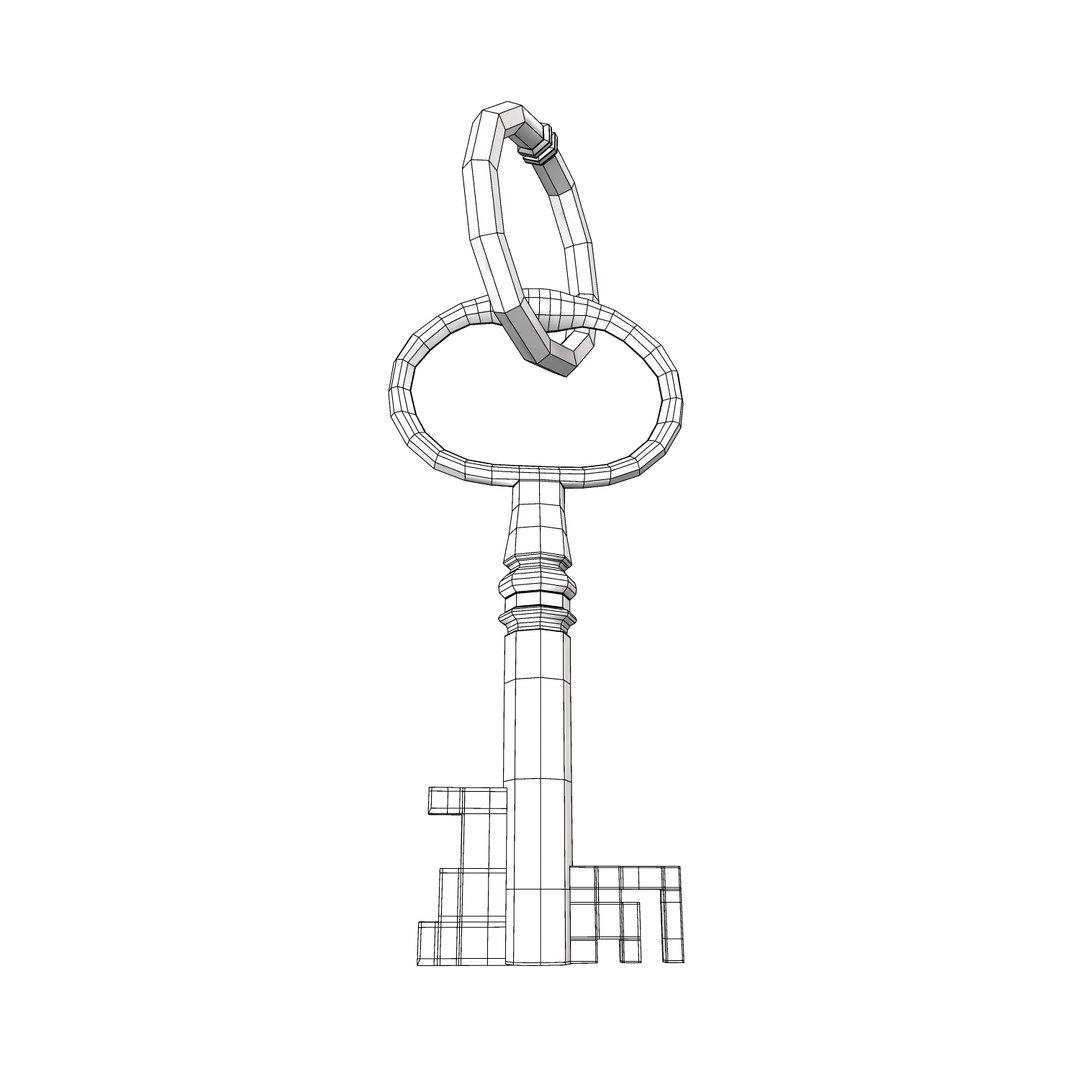 ancient old luxury key obj