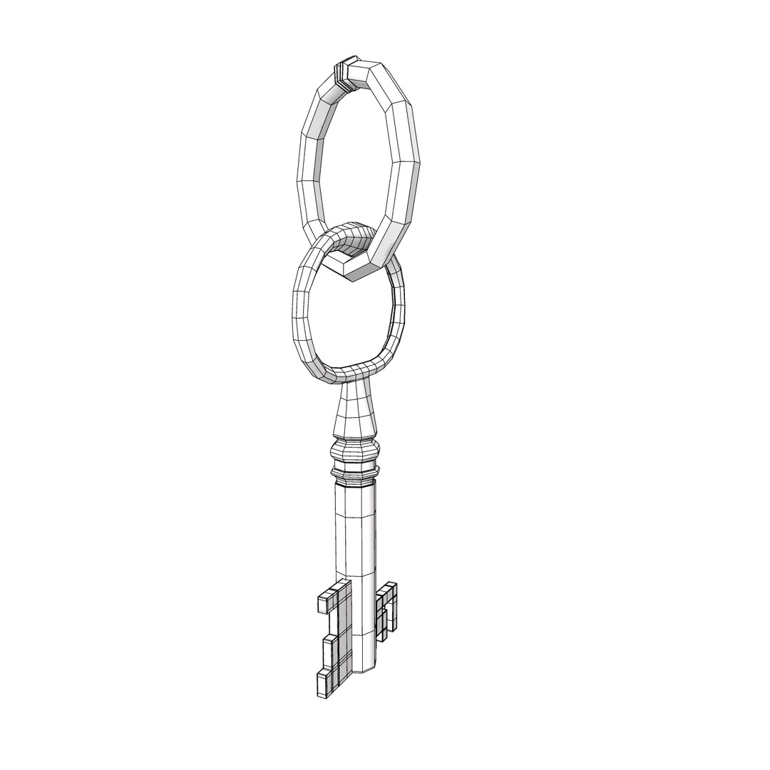 ancient old luxury key obj