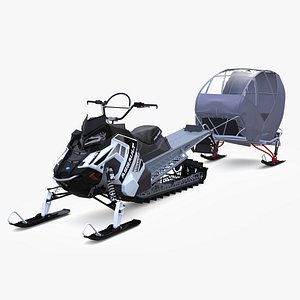 Polaris Snowmobile with Sleigh