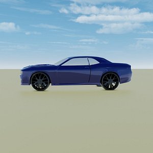 challenger cartoon car 3D model