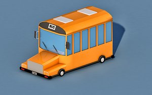 3D car school bus