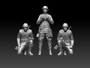3D ussr soldiers model