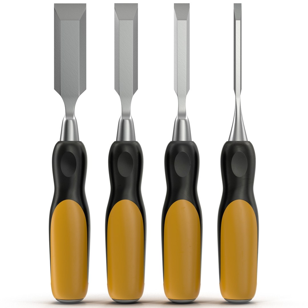 Wood Chisel Set 4 3d 3ds