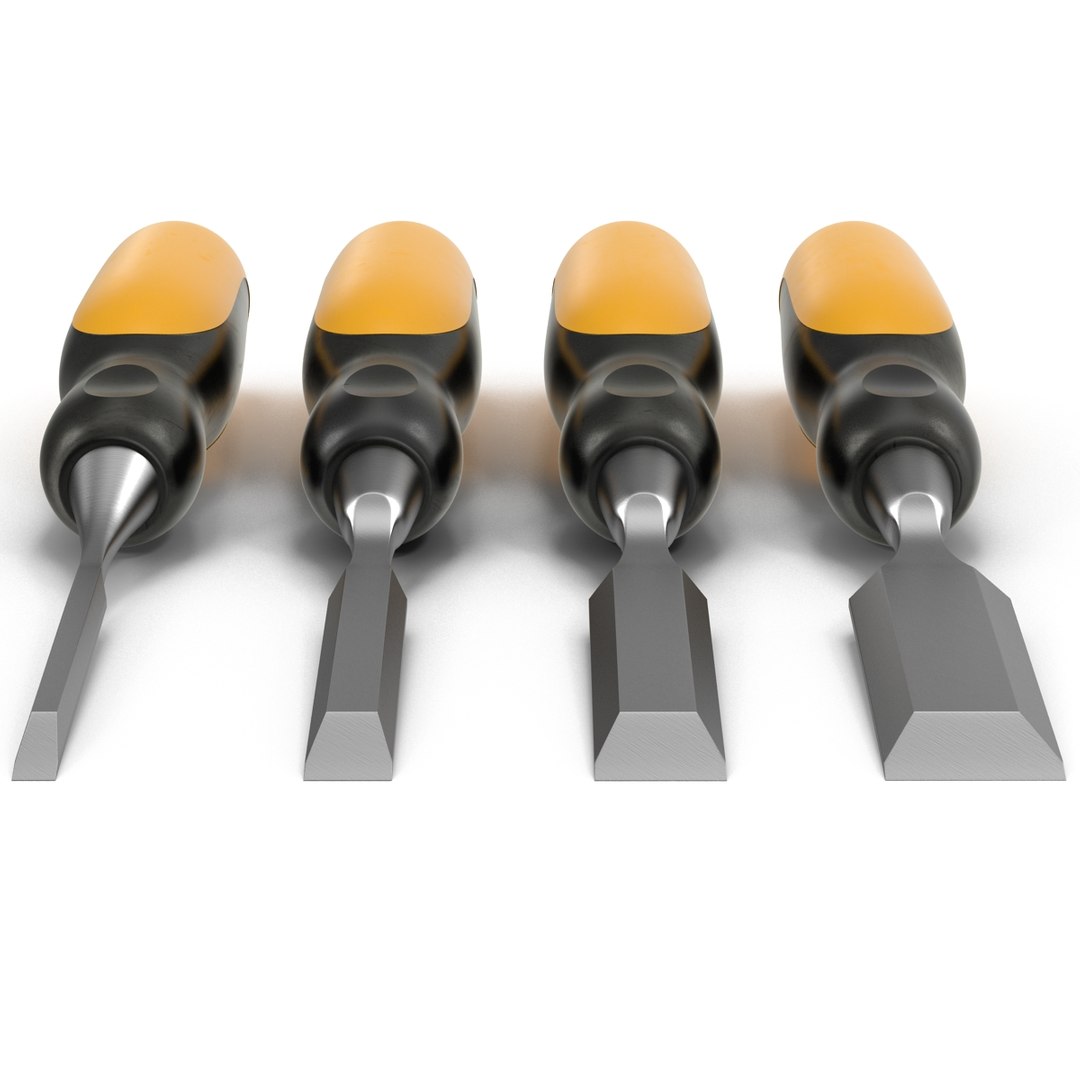 Wood Chisel Set 4 3d 3ds