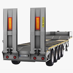 Lowbed Trailer Gray 3D model