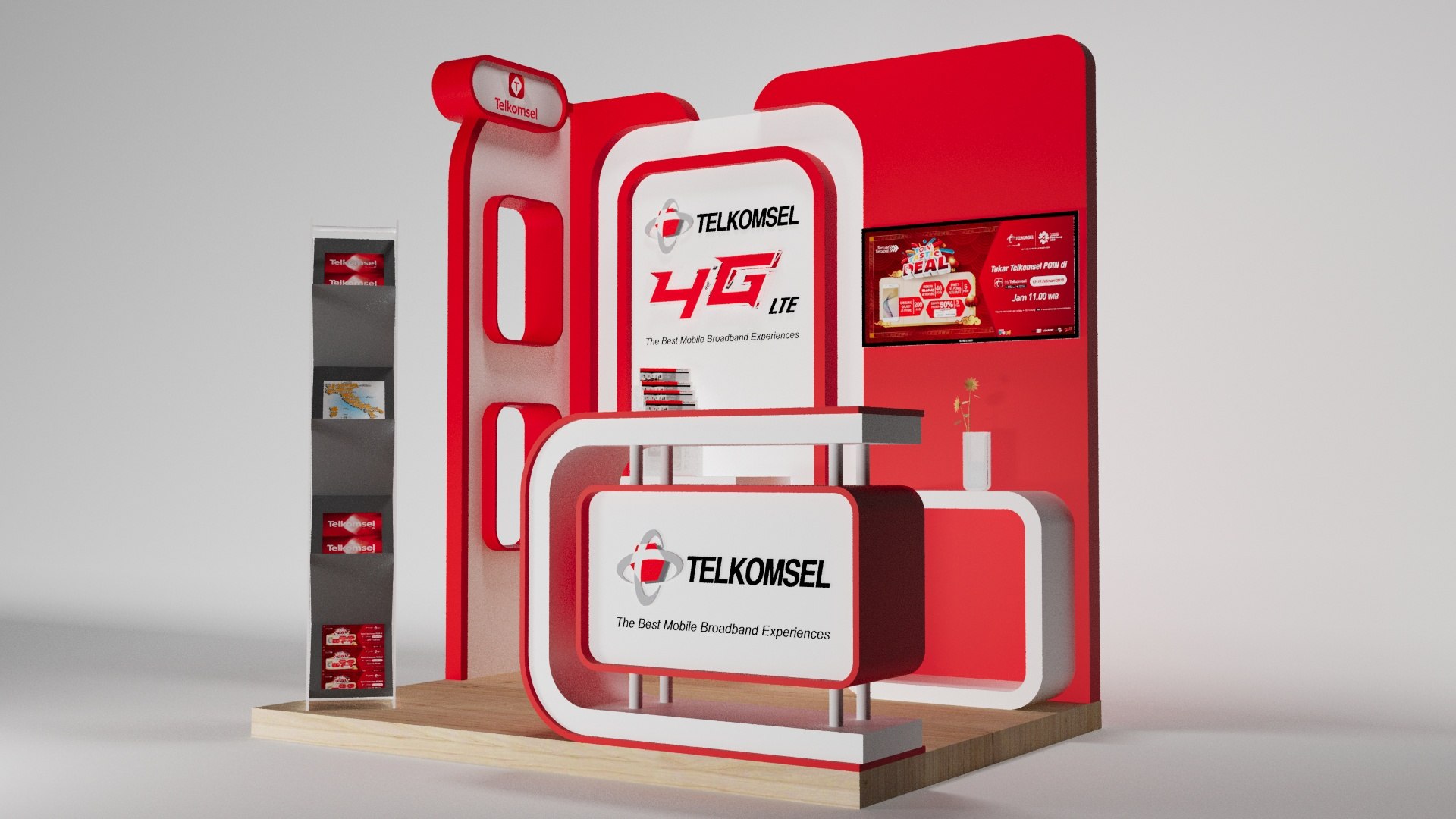 3D Small Booth 2400x1800mm Model - TurboSquid 2101321