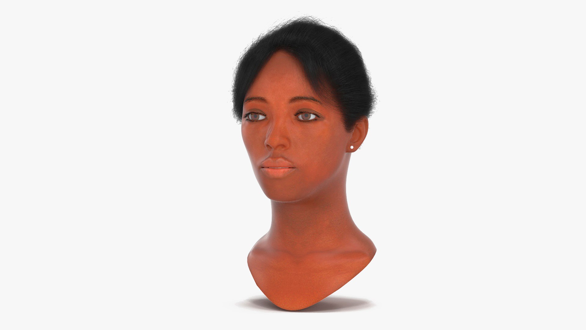 Black Woman Head Fur 3D model preview