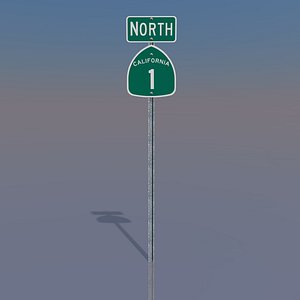 California State Highway 1 North 3D Sign M3-1
