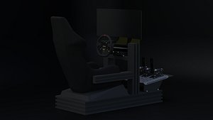 simagic momo steering wheel and pedals 3D model