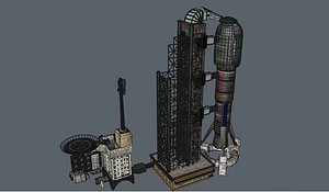 Landing Base Helipad and spacerocket