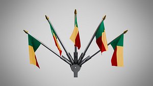 Wall Mount Flags  5 Of Benin 3D model