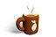 Juego de iconos de estudio acogedor en 3D: Taza y lámpara