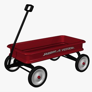 classic red wagon 3d model