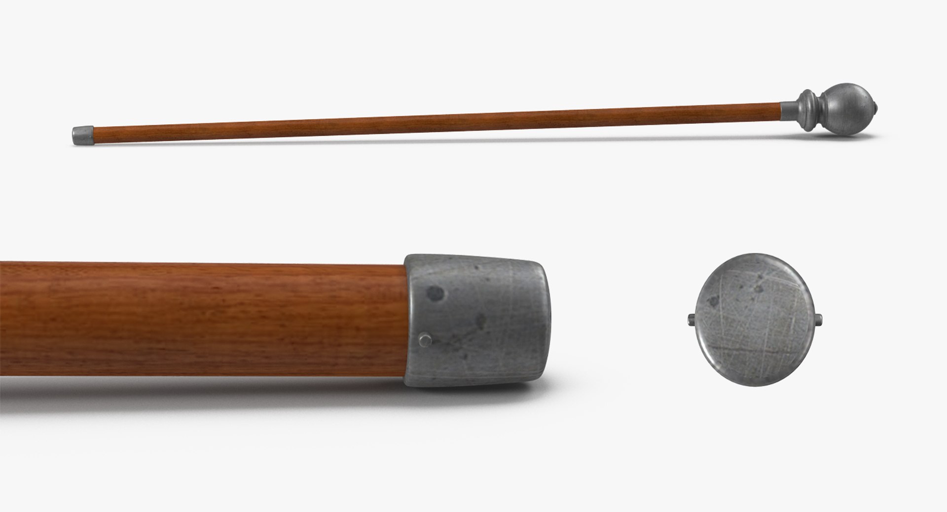 Walking Stick Steel Head 3D TurboSquid 1172184