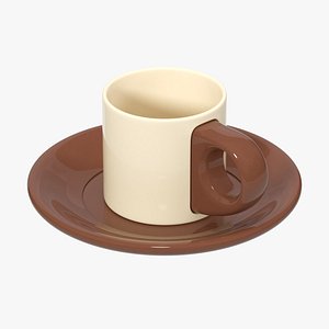 3D Coffee Cup With Saucer model