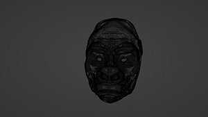Silverback Gorilla head mesh 3D model